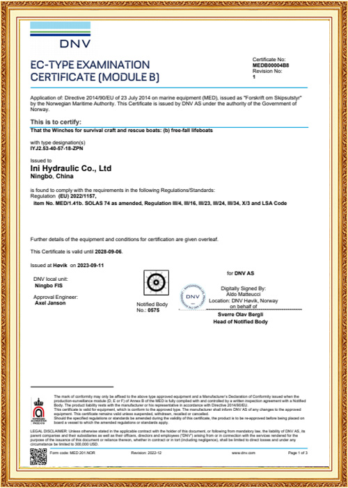 DNV Certificate